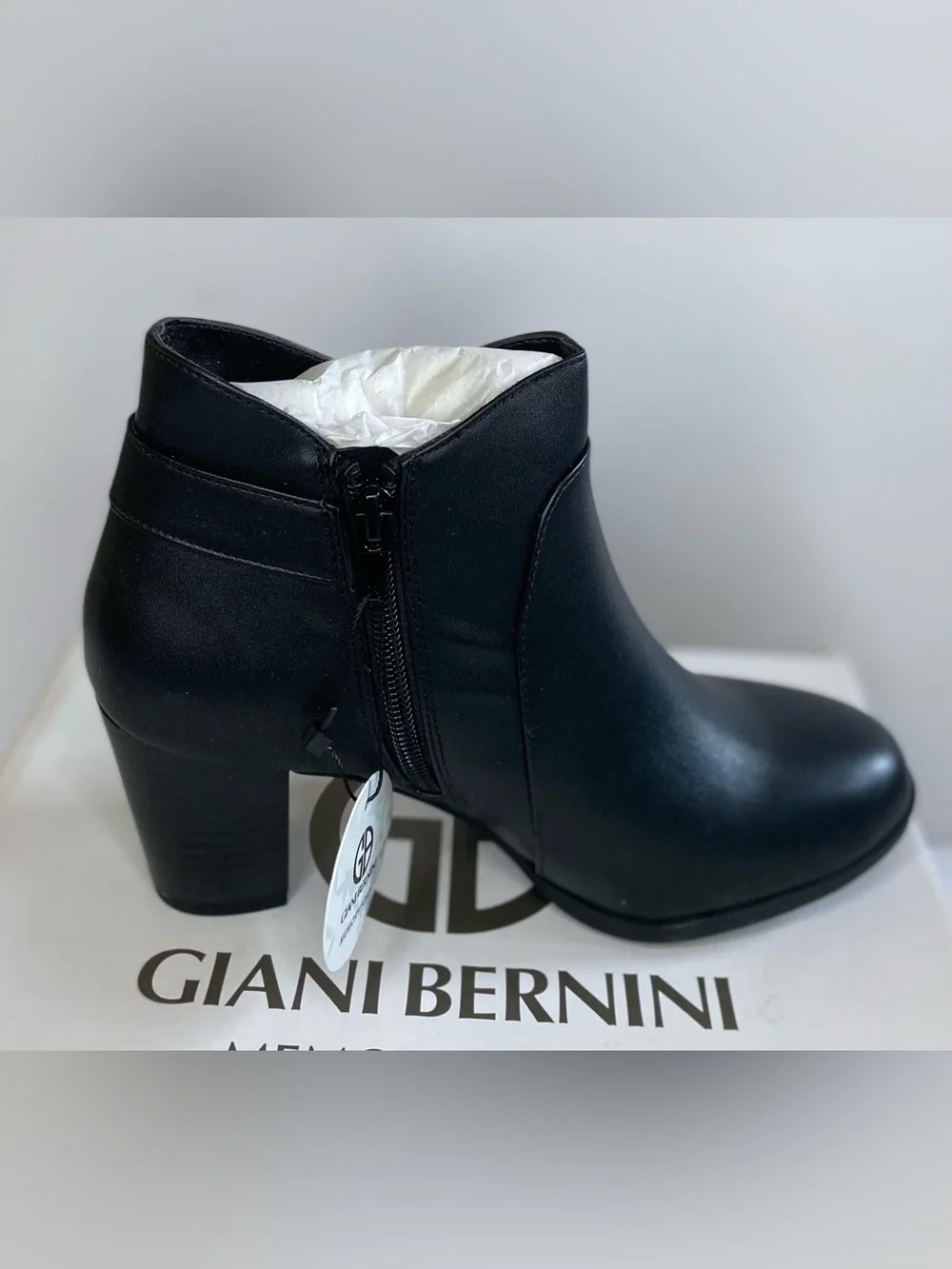 Giani Bernini Black Block Heel Ankle Bootie - NEW IN BOX
